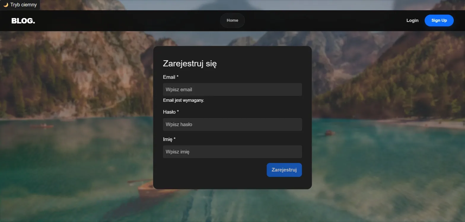 Blog App — strona główna